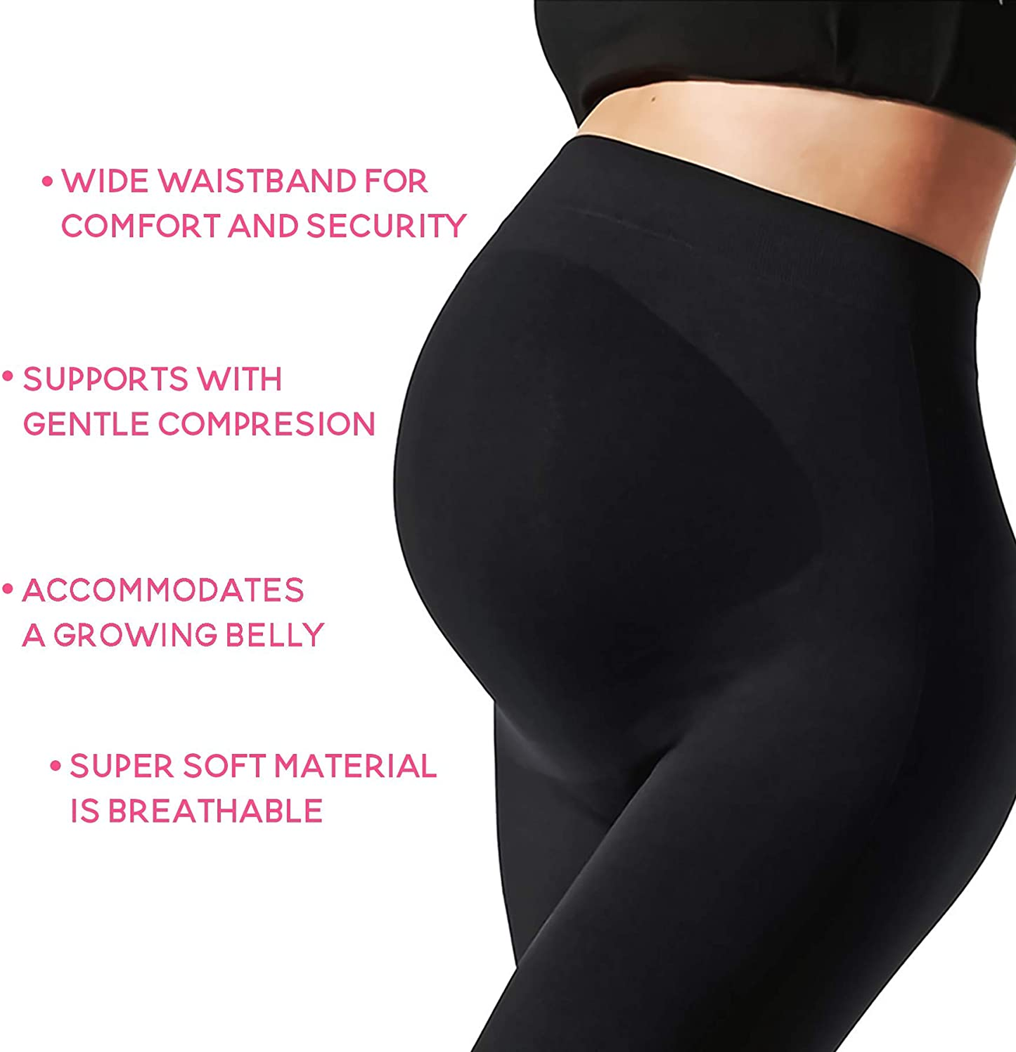 Maternity Leggings Active Wear over the Bump Pants Pregnancy Shaping over the Belly Postpartum Breastfeeding Apparel & Accessories > Clothing > Underwear & Socks > Shapewear Terramed Just Think Comfort