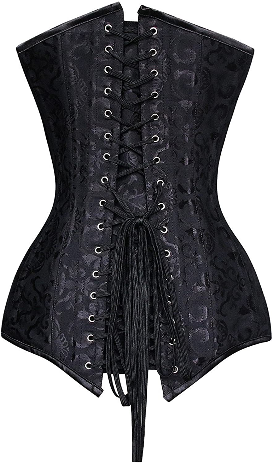 KIWI RATA Women'S Hourglass Longline Overbust Corset Steel Boned Long Torso Waist Training Bustier Apparel & Accessories > Clothing > Underwear & Socks > Lingerie KIWI RATA
