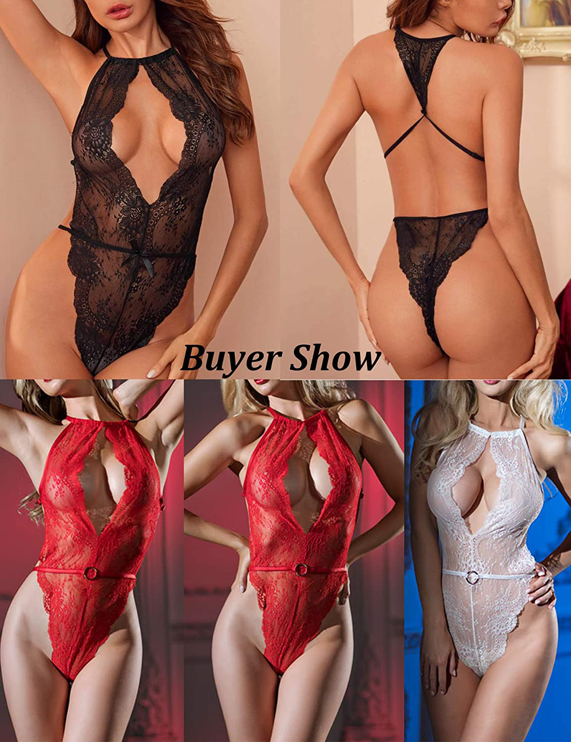 Avidlove Lingerie for Women Teddy One Piece Lace Babydoll Bodysuit Apparel & Accessories > Clothing > Underwear & Socks > Lingerie Avidlove