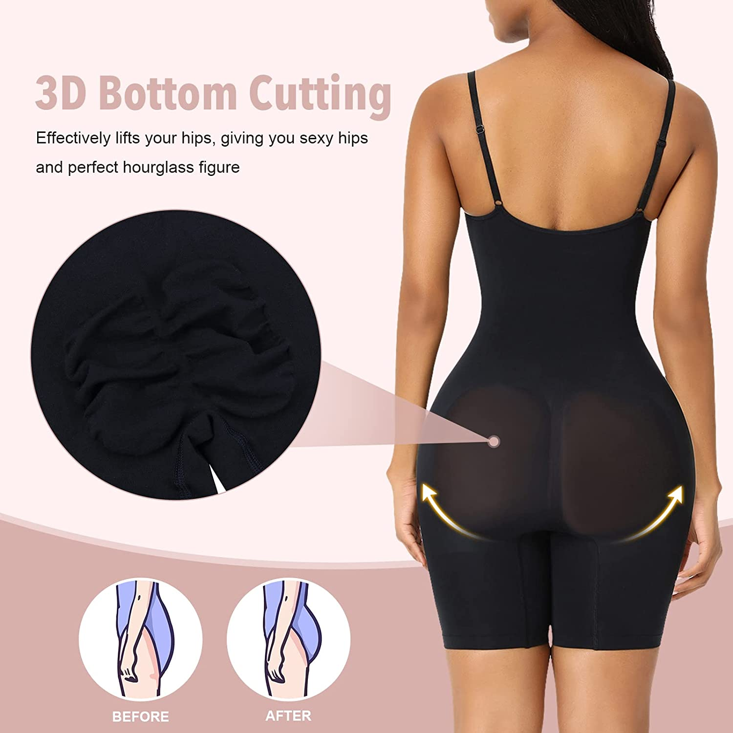 Feelingirl Butt Lifter Bodysuit Body Shaper Tummy Control Shapewear Thigh Slimmer Apparel & Accessories > Clothing > Underwear & Socks > Shapewear FeelinGirl