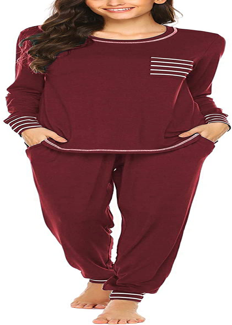 Ekouaer Pajamas Women’S Long Sleeve Sleepwear with Long Pants Soft Loungewear Pj Set S-XXL Apparel & Accessories > Clothing > Sleepwear & Loungewear > Pajamas Kylie Max
