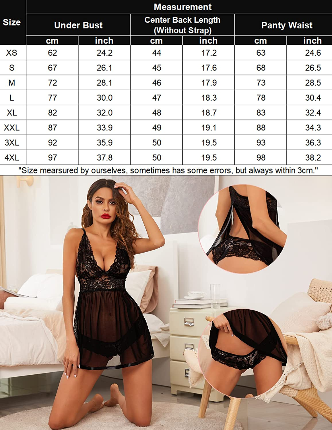Avidlove Women Lingerie Lace Babydoll Strap Chemise Halter Teddy V Neck Sleepwear Apparel & Accessories > Clothing > Underwear & Socks > Lingerie Avidlove