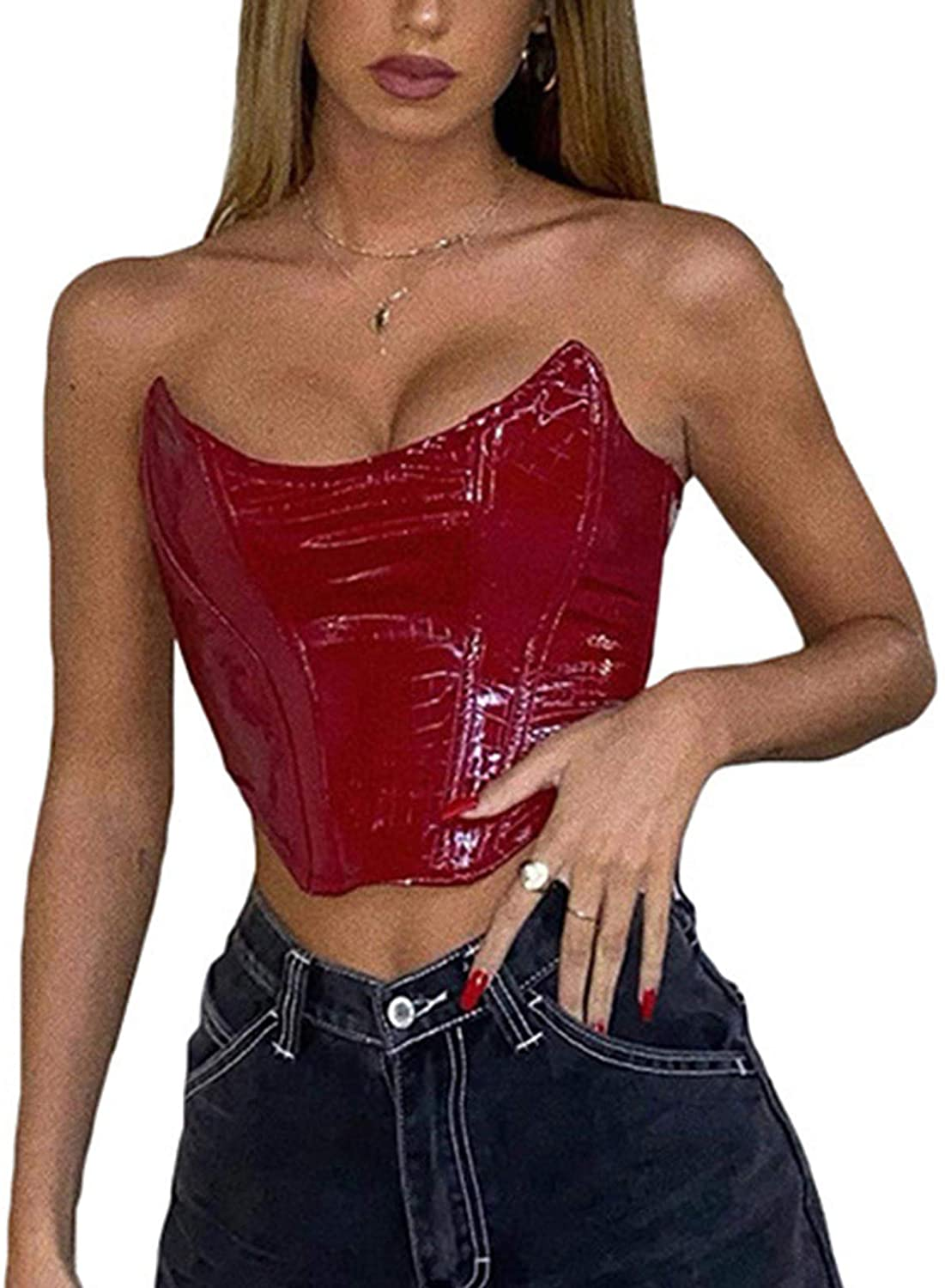 Sexy Women Push up Bustiers Corsets Strapless off Shoulder Slim Crop Tops Clubwear Party Outwear Apparel & Accessories > Clothing > Underwear & Socks > Lingerie hirigin