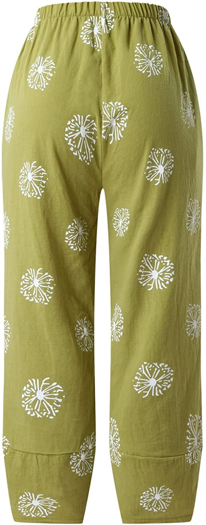 Burband Womens Thai Pants Bohemian Yoga High Waist Harem Pants Flowy Floral Print Wide Leg Palazzo Lounge Trousers Apparel & Accessories > Clothing > Underwear & Socks > Shapewear Burband