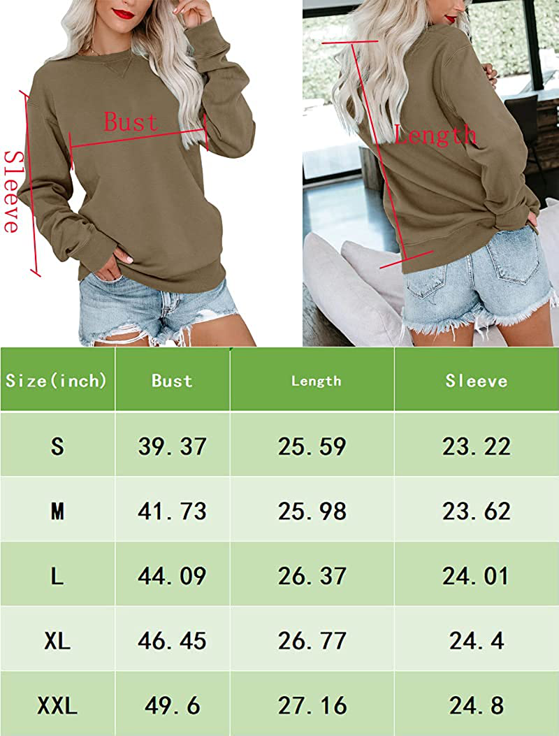 Bingerlily Womens Casual Long Sleeve Sweatshirt Crew Neck Cute Pullover Relaxed Fit Tops Apparel & Accessories > Clothing > Activewear Kylie Max