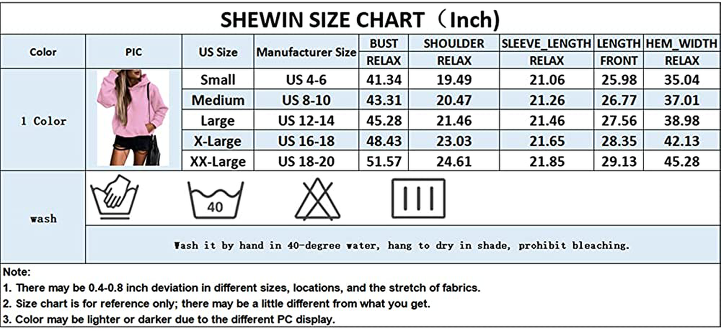 SHEWIN Women'S Casual Hoodies Long Sleeve Solid Lightweight Pullover Tops Loose Sweatshirt with Pocket Apparel & Accessories > Clothing > Activewear Kylie Max