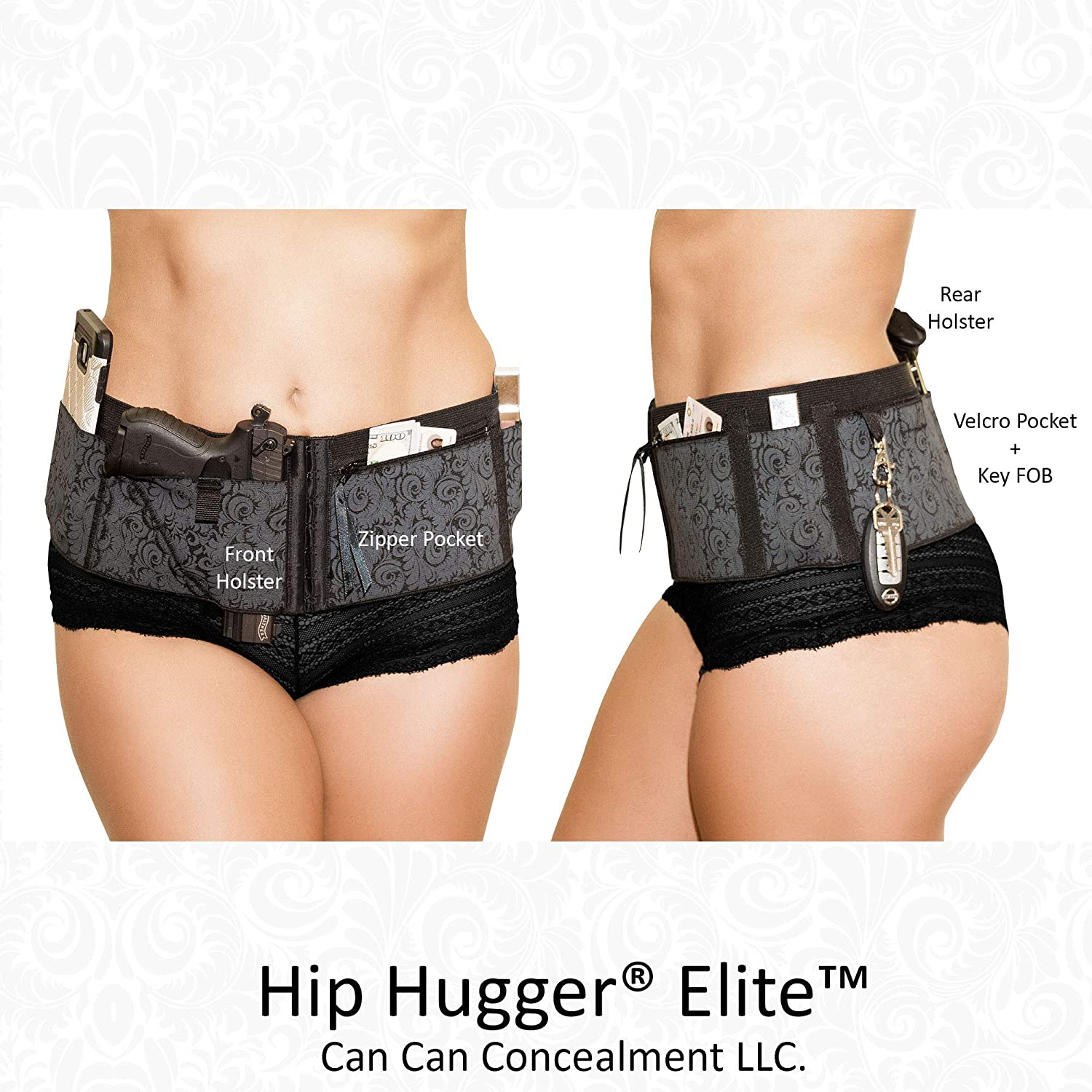 Can Can Concealment Hip Hugger Elite- Women’S Compression Holster for Concealed Carry – IWB / OWB Gun Holster Apparel & Accessories > Clothing > Underwear & Socks > Underwear Can Can Concealment LLC