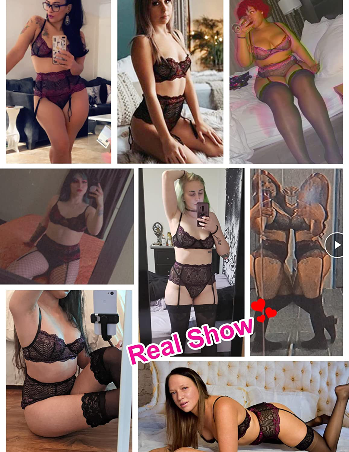 Avidlove Women Lingerie Set with Garter Belts Sexy Bra and Panty Underwire Lingerie Sets Apparel & Accessories > Clothing > Underwear & Socks > Lingerie Kylie Max