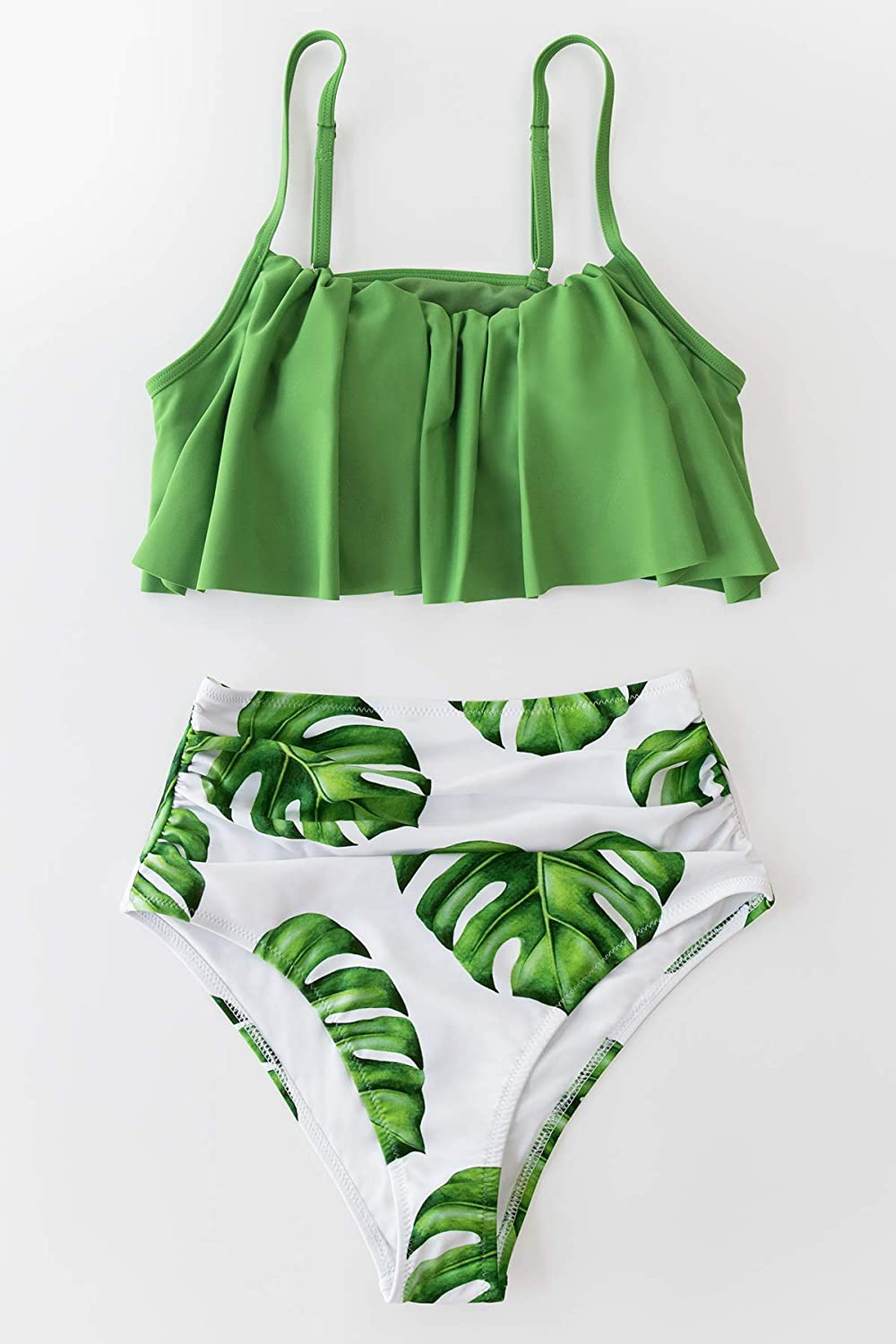 CUPSHE Women's High Waisted Falbala Bikini Set Apparel & Accessories > Clothing > Swimwear KYLIE MAX