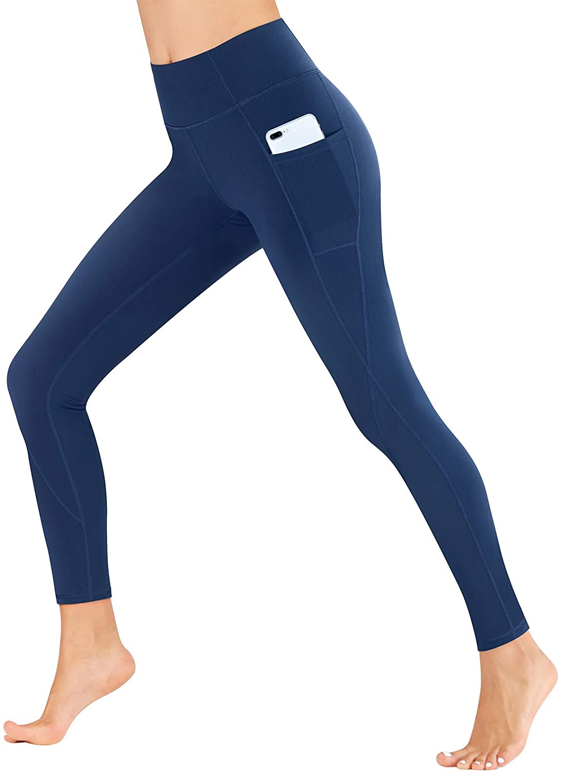 Heathyoga Yoga Pants for Women with Pockets High Waisted Leggings with Pockets for Women Workout Leggings for Women Apparel & Accessories > Clothing > Underwear & Socks > Shapewear Heathyoga Blue Large