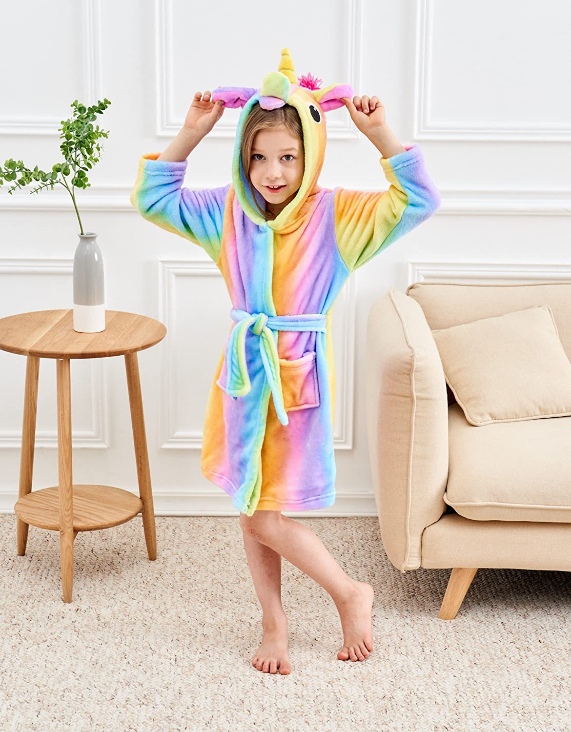 Doctor Unicorn Soft Unicorn Hooded Bathrobe Sleepwear - Unicorn Gifts for Girls Apparel & Accessories > Clothing > Sleepwear & Loungewear > Robes Kylie Max