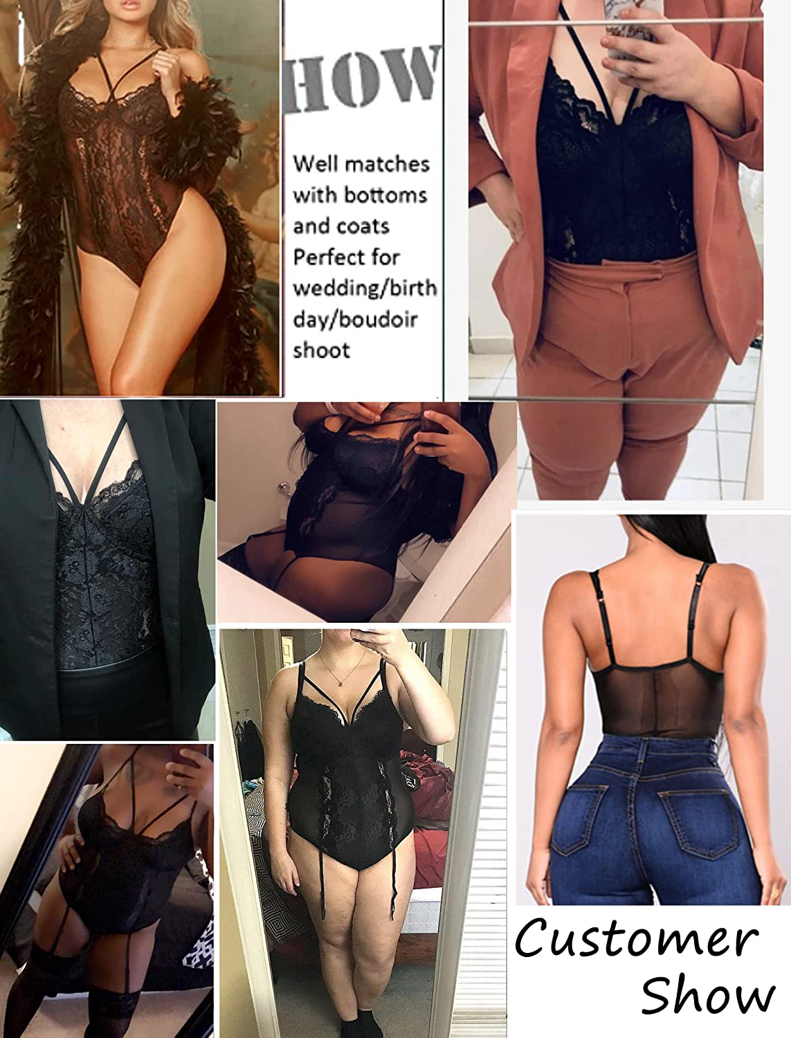 Avidlove Garter Lingerie For Women Sexy Lace Teddy Chemise One Piece Bodysuit Apparel & Accessories > Clothing > Underwear & Socks > Lingerie Avidlove