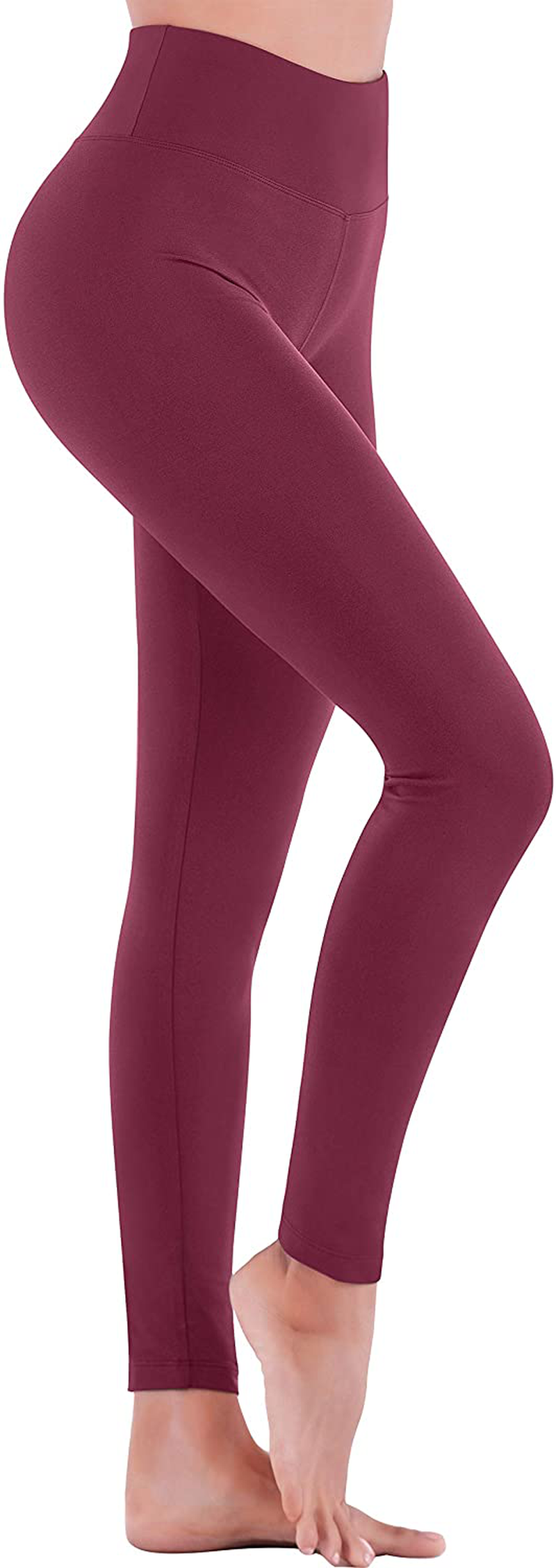IUGA High Waisted Leggings for Women Workout Leggings with Inner Pocket Yoga Pants for Women Apparel & Accessories > Clothing > Activewear IUGA Maroon Small