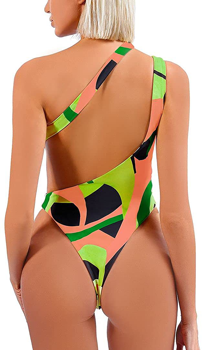 Sexy Women'S One Piece Swimsuits One Shoulder Brazilian Bathing Suits Tummy Control Swimwear Monokini Sets for Women Apparel & Accessories > Clothing > Swimwear Kylie Max