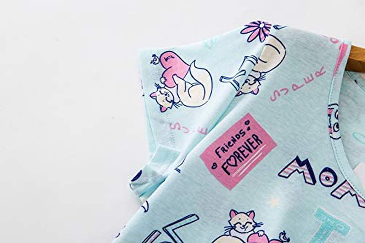 PNAEONG Women'S Cotton Nightgown Sleepwear Short Sleeves Shirt Casual Print Sleepdress Apparel & Accessories > Clothing > Sleepwear & Loungewear > Nightgowns Kylie Max