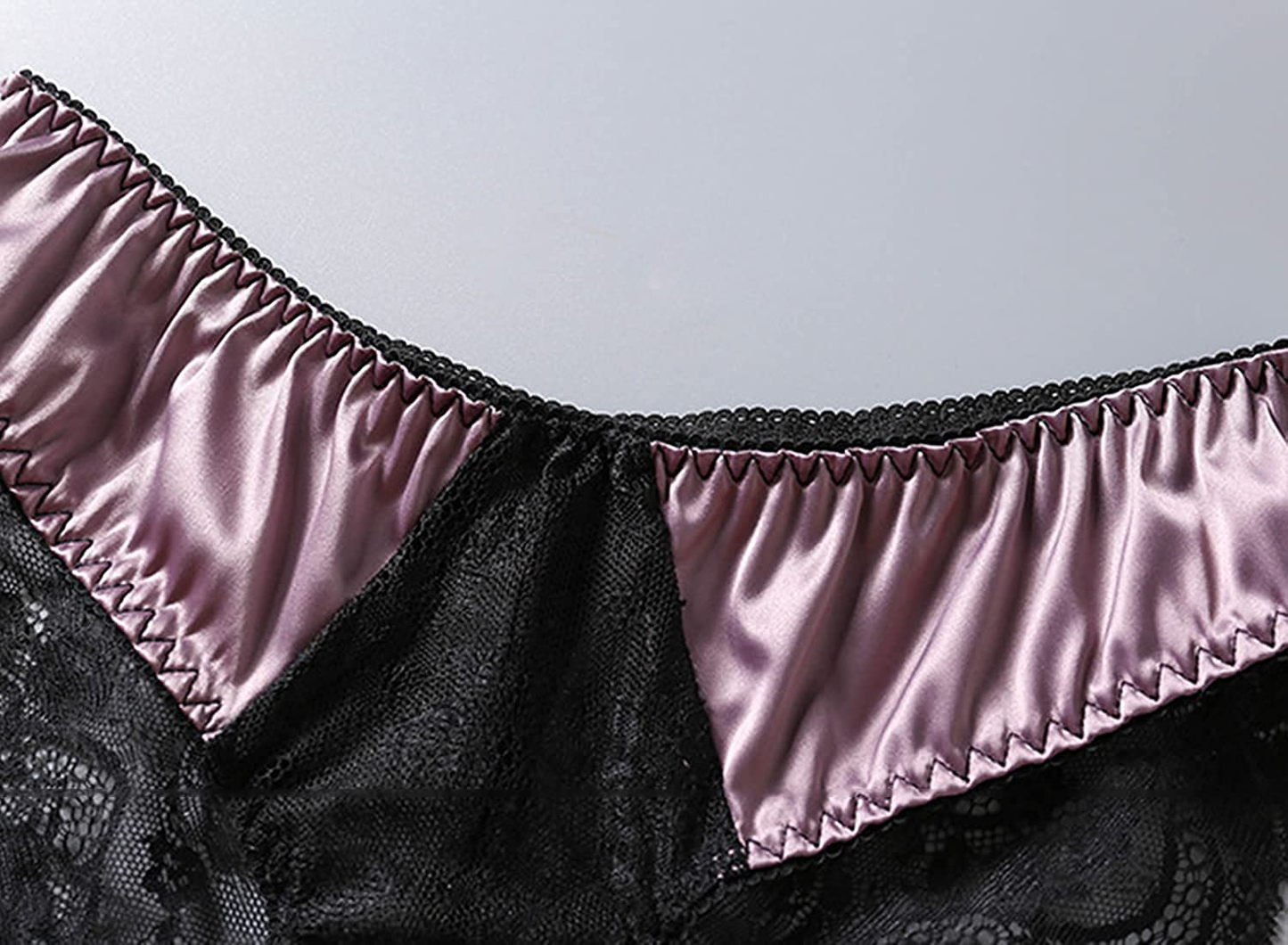 Satin Elegant Sleepwear Sets for Women V Neck Sexy Cami Top and Shorts Lace Trim Nightwear Silk Pajama Set Lingeries Apparel & Accessories > Clothing > Sleepwear & Loungewear Kylie Max