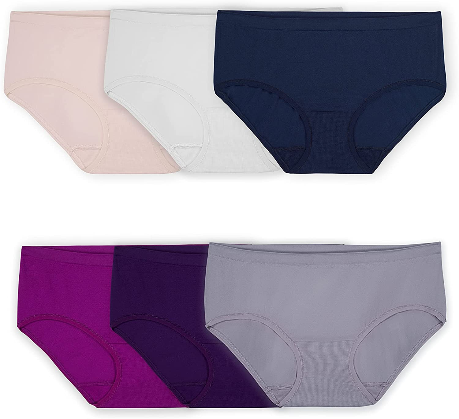 Fruit of the Loom Women'S Seamless Underwear (Regular & plus Size) Apparel & Accessories > Clothing > Underwear & Socks > Underwear Fruit of the Loom Hipster - 6 Pack - Assorted Colors Regular 9