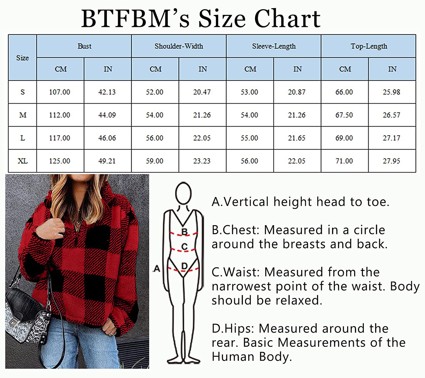 BTFBM Women Sherpa Pullover Quarter Zip Long Sleeve Fluffy Soft Fleece Jackets Sweaters Sweatshirts Hoodies Outwear Coat Apparel & Accessories > Clothing > Activewear Kylie Max