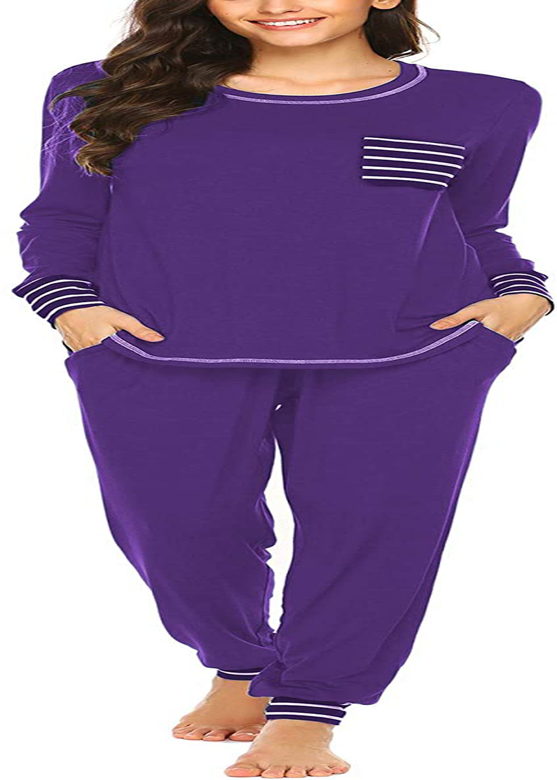 Ekouaer Pajamas Women’S Long Sleeve Sleepwear with Long Pants Soft Loungewear Pj Set S-XXL Apparel & Accessories > Clothing > Sleepwear & Loungewear > Pajamas Kylie Max