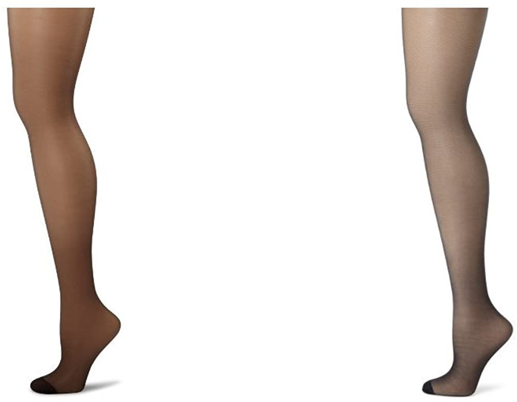 Hanes Women'S Control Top Reinforced Toe Silk Reflections Panty Hose Apparel & Accessories > Clothing > Underwear & Socks > Shapewear Hanes Barely Black/Classic Navy 2 A-B