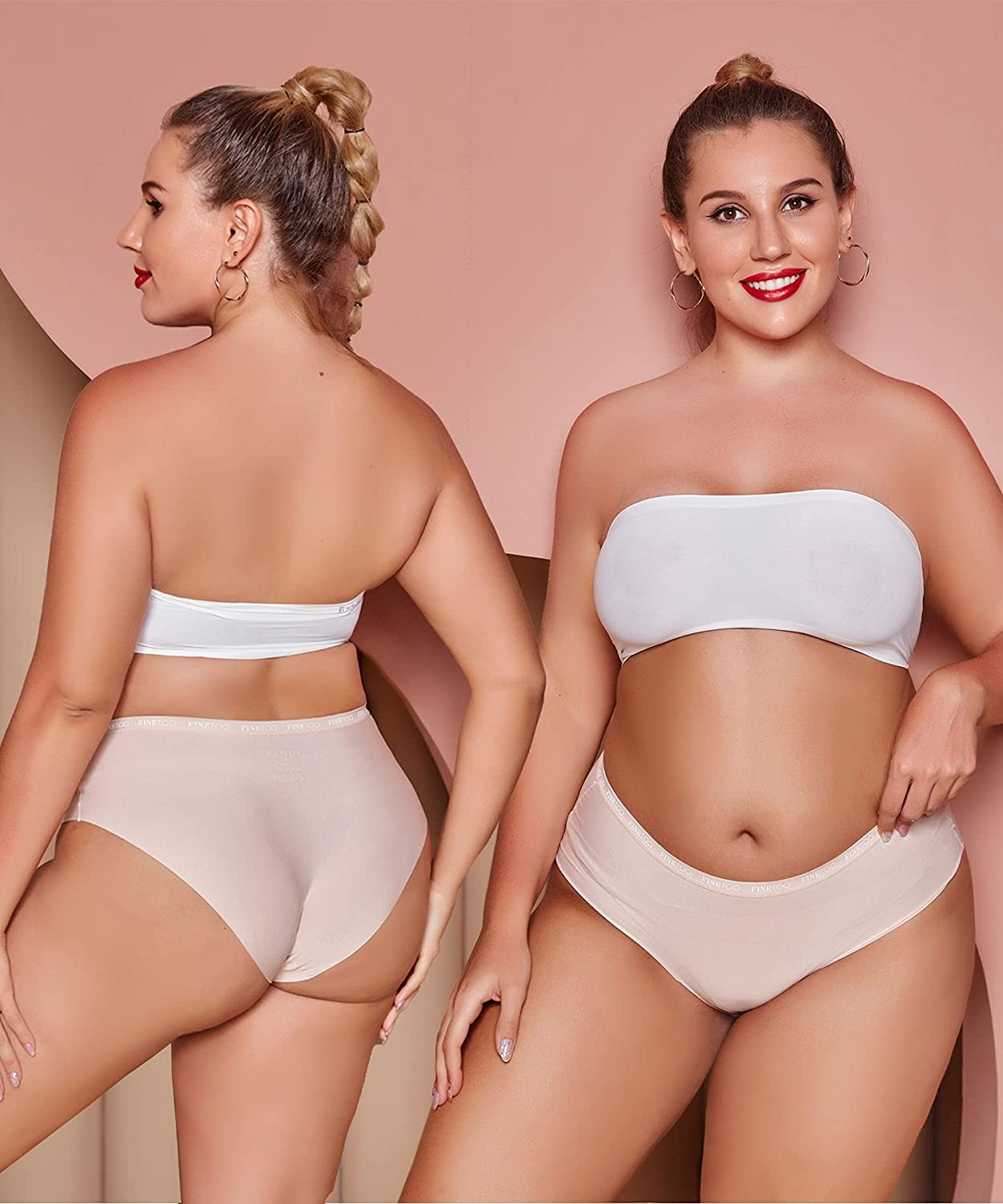 FINETOO Womens Bikini Panties Underwear Soft Stretch Hipster Laser Cut Briefs Sexy Low Rise Hiphugger Cheekini Multi Pack Apparel & Accessories > Clothing > Underwear & Socks > Underwear KYLIE MAX