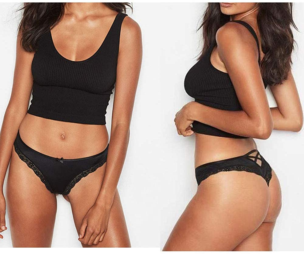 Gefyvuxrm Womens Cheeky Lingerie Underwear Lace Trim Panties Sexy Hipster 5 Pack Apparel & Accessories > Clothing > Underwear & Socks > Underwear AIDOVEI