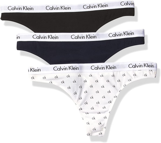 Calvin Klein Women's Carousel Logo Cotton Thong Panty Apparel & Accessories > Clothing > Underwear & Socks > Underwear Calvin Klein Black Shoreline Ck 1 X-Small