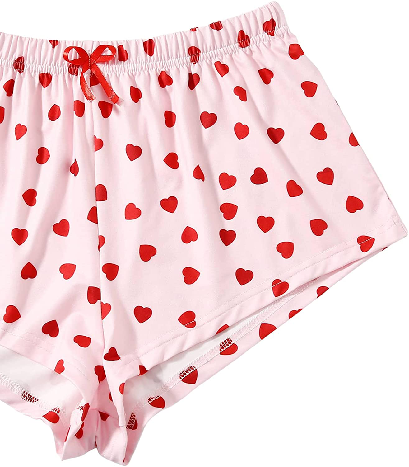 Romwe Women'S 2 Pieces Cherry Print Cute Pajama Set Tie Shoulder Cami Top and Shorts Sleepwear Apparel & Accessories > Clothing > Sleepwear & Loungewear Kylie Max