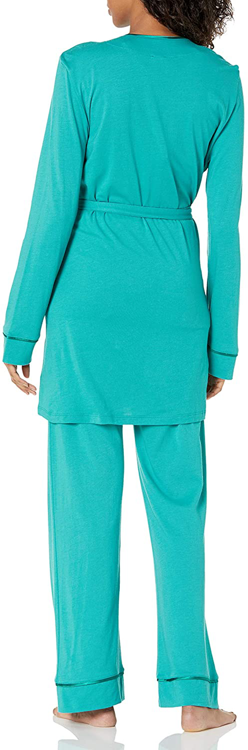 Cosabella Women'S Bella Curvy Racerback Cami Robe & Pant Pajama Set, Deep Ruby/Deep Ruby, Petite Apparel & Accessories > Clothing > Sleepwear & Loungewear Kylie Max