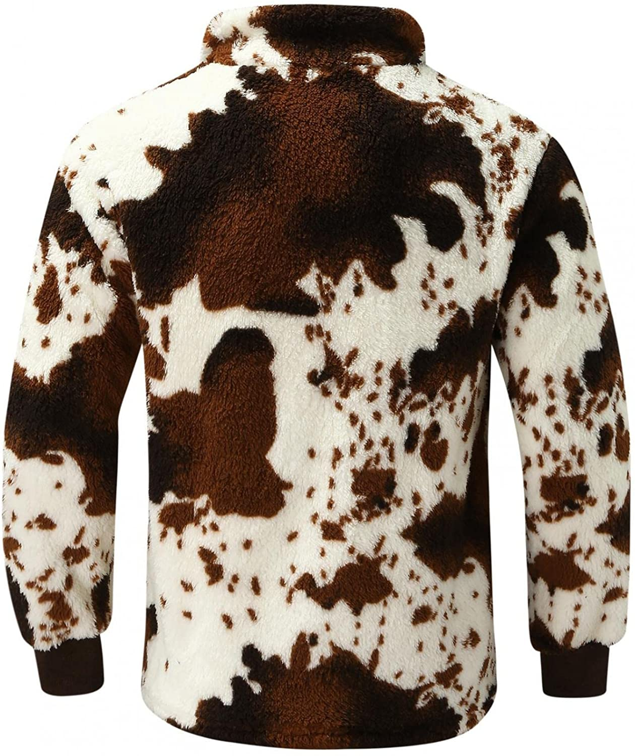 Merthy Mens Warm Camo Plush Henely Shirts Sherpa Fleece Jackets Long Sleeve Stand Collar Thermal Stylish Printed Outwear Apparel & Accessories > Clothing > Underwear & Socks > Shapewear Merthy