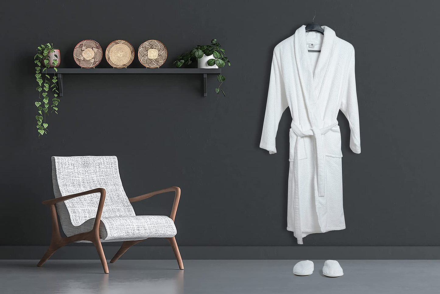 Luxury Cotton Terry Shawl Bathrobe Collar Robe with Slippers Bathrobe for Men & Women 100% Combed Terry Unisex Spa Robe - Premium Quality Bathrobe Apparel & Accessories > Clothing > Sleepwear & Loungewear > Robes Kylie Max