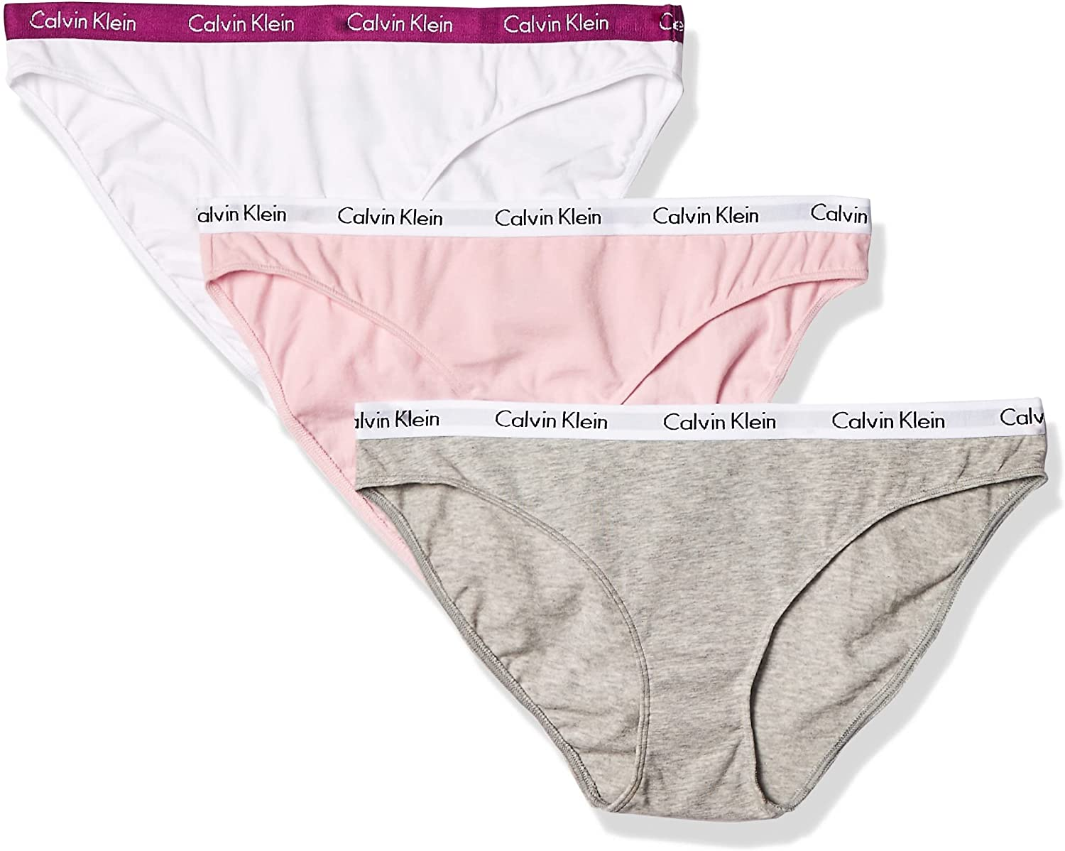 Calvin Klein Women'S Carousel Logo Cotton Bikini Panty Apparel & Accessories > Clothing > Underwear & Socks > Underwear Calvin Klein Bubble Gum/White/Grey Heather 3 Large