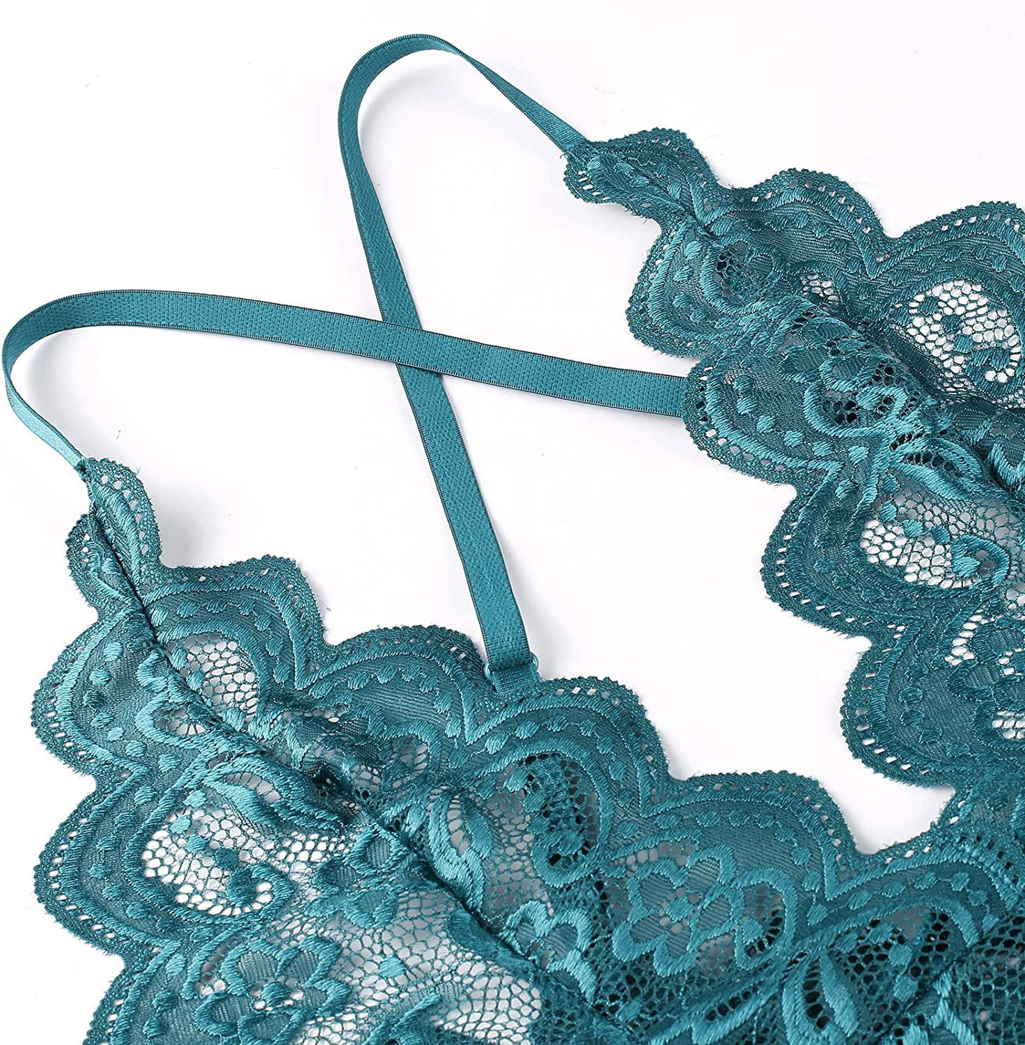 Donnalla Women's One Piece Teddy Plunging Lace Bodysuit Elegant Honeymoon Lingerie Apparel & Accessories > Clothing > Underwear & Socks > Lingerie Donnalla