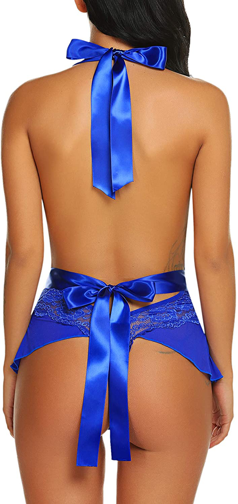 Avidlove Womens One Piece Lingerie Lace Bodysuit Halter V Neck Teddy Lingerie Negligee Babydoll Apparel & Accessories > Clothing > Underwear & Socks > Lingerie Avidlove