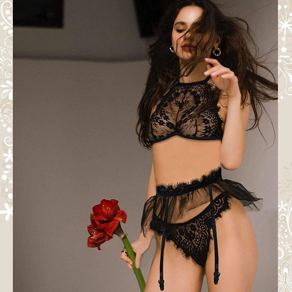 Women Lingerie Sexy Bra and Panties Set Lace Strap Bralette Lingerie Set Apparel & Accessories > Clothing > Underwear & Socks > Lingerie KLONKEE