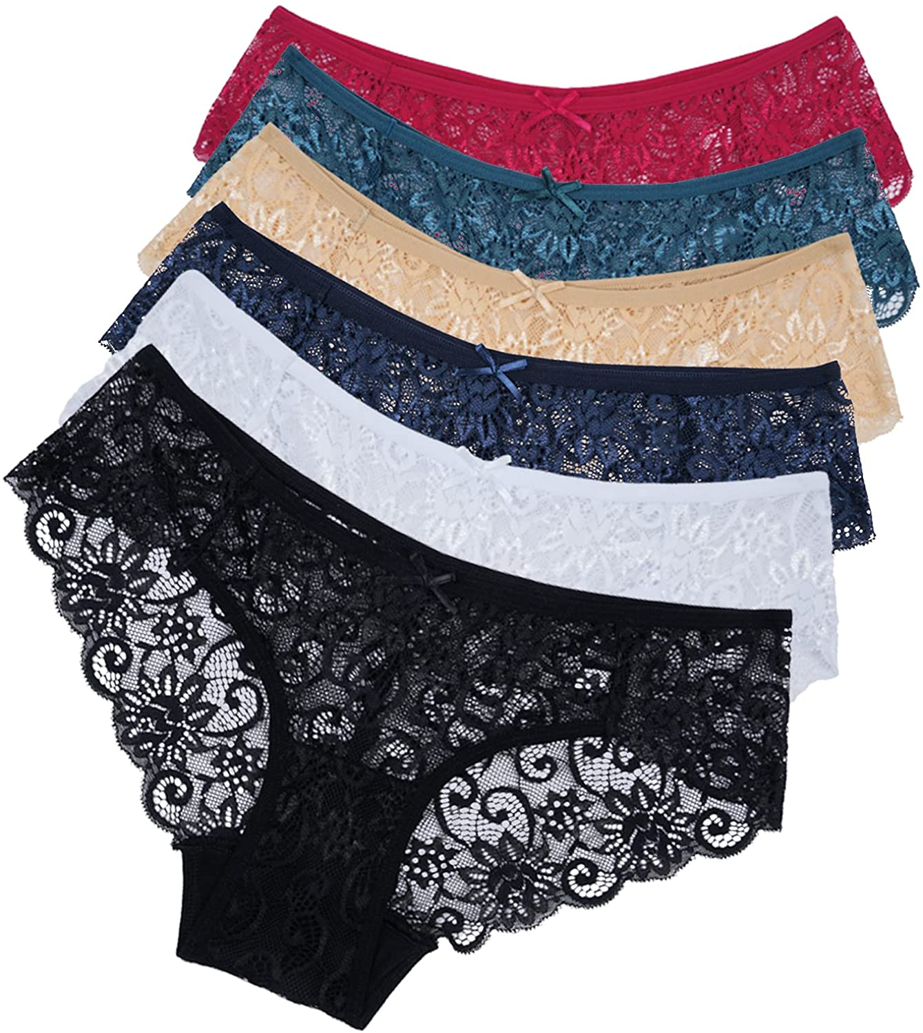 Sunm Boutique Womens Underwear Invisible Seamless Bikini Lace Underwear Half Back Coverage Panties Apparel & Accessories > Clothing > Underwear & Socks > Underwear Sunm Boutique Multicolour Medium