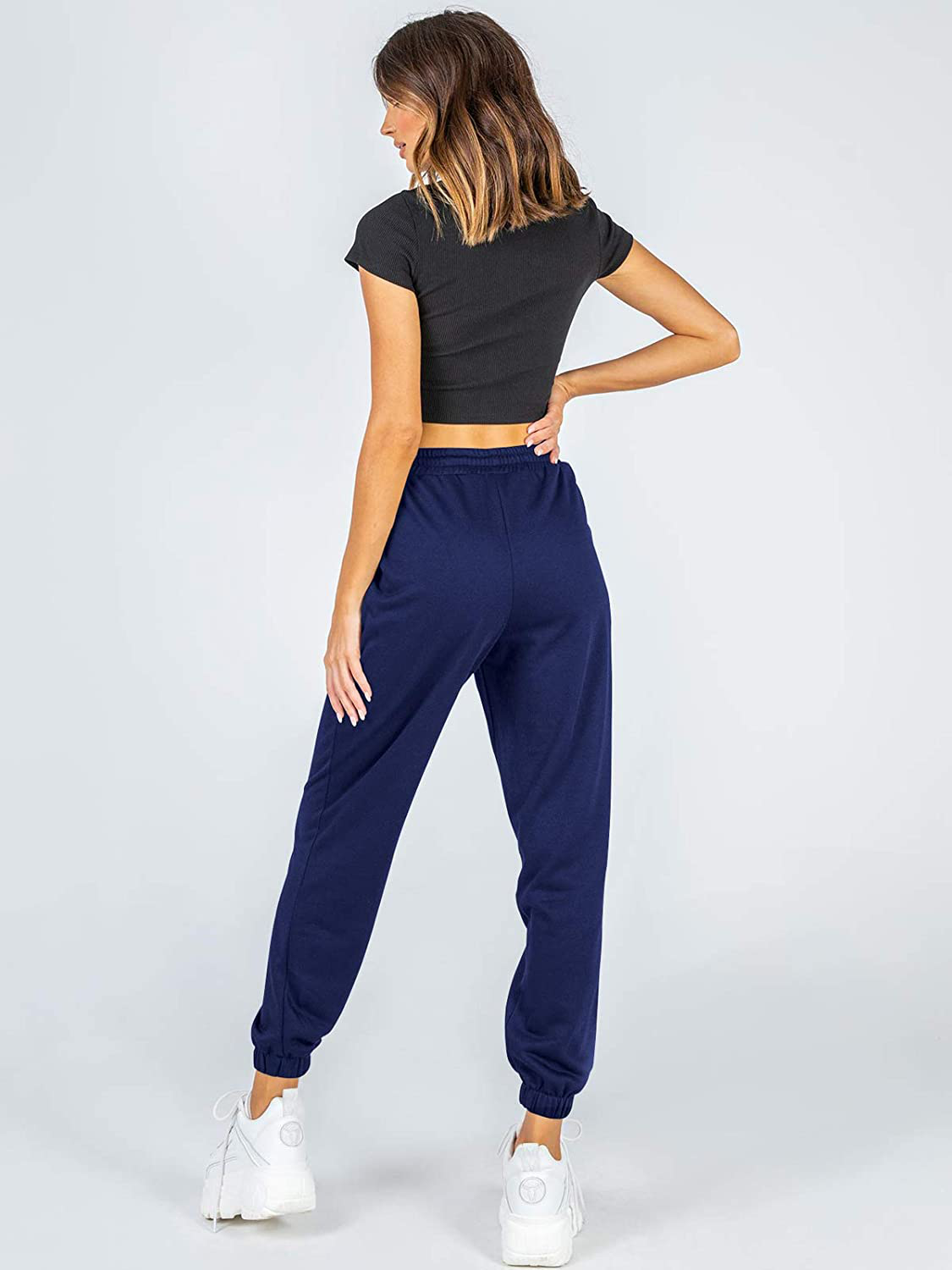Ezymall Womens Sweatpants Comfy High Waisted Workout Athletic Lounge Joggers Pants with Pockets Apparel & Accessories > Clothing > Activewear Kylie Max