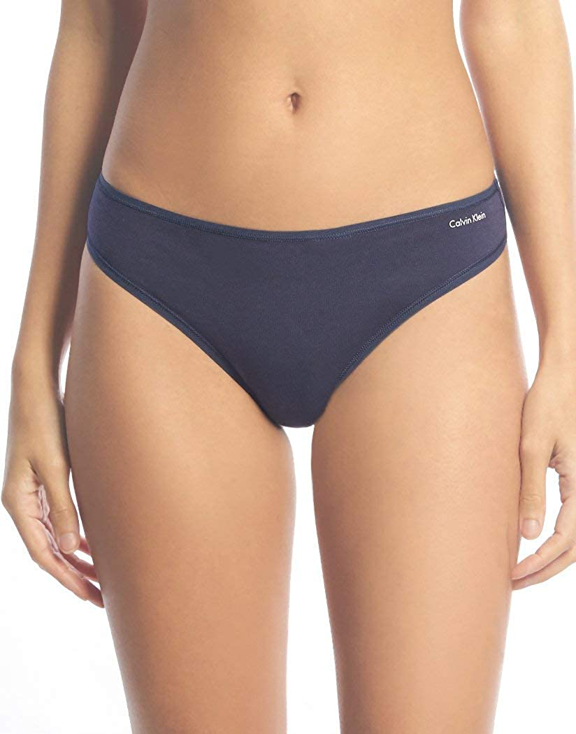 Calvin Klein Women's Signature Logo Cotton Thong Apparel & Accessories > Clothing > Underwear & Socks > Underwear Calvin Klein Raspberry Jam/Temper/Feeder Stripe/Blue Noir/Black 5 Small