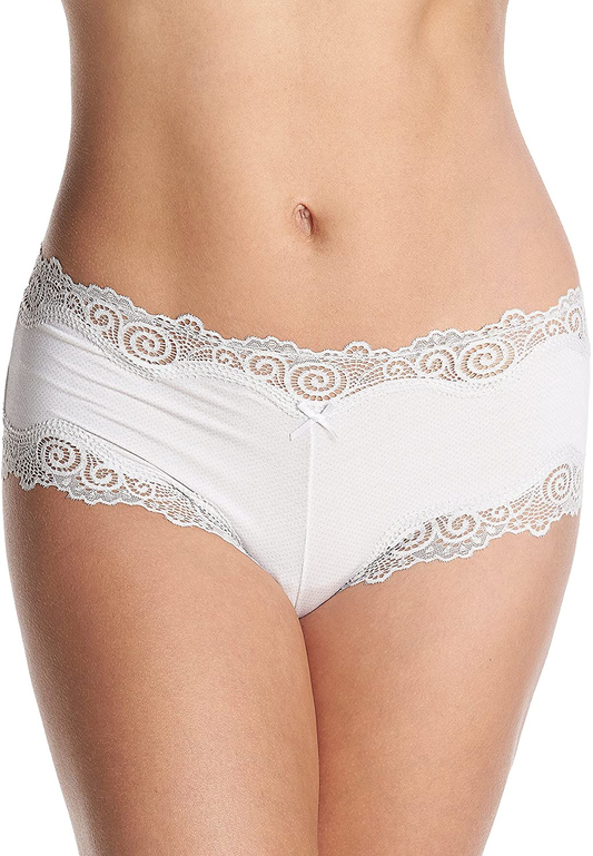 Maidenform Women'S Sexy Must Have Cheeky Scalloped Lace Hipster Apparel & Accessories > Clothing > Underwear & Socks > Underwear Maidenform Stone White Micro Dot/Stone 5