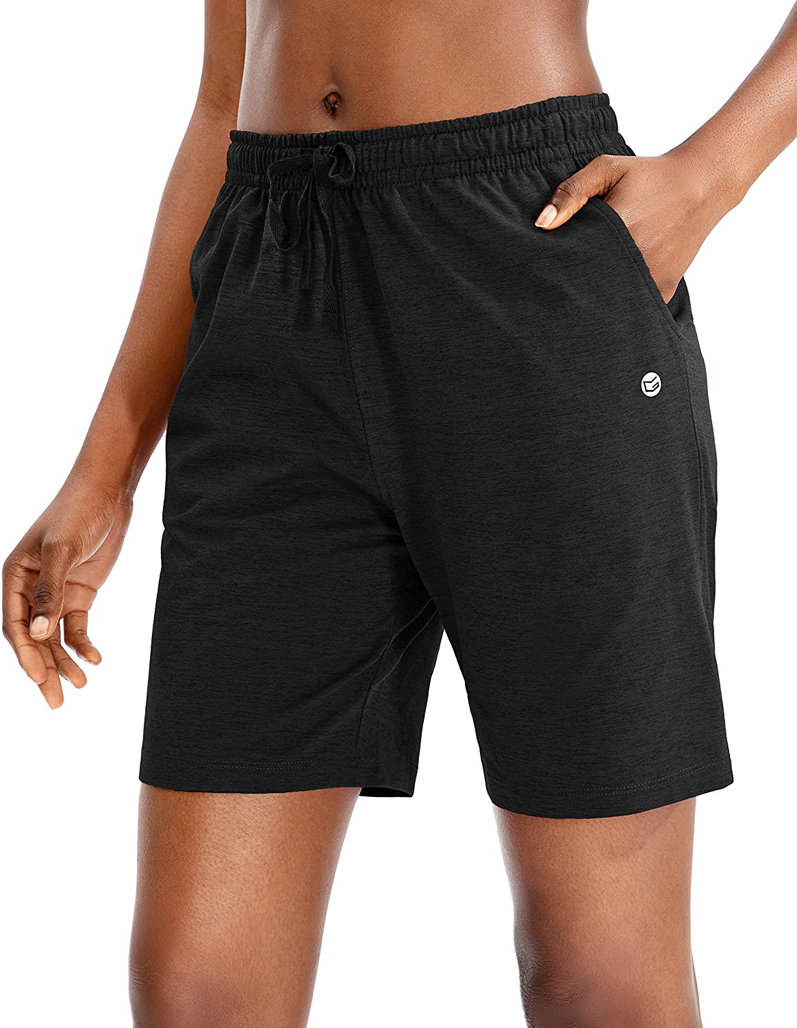 G Gradual Women'S Bermuda Shorts Jersey Shorts with Deep Pockets 7" Long Shorts for Women Lounge Walking Athletic Apparel & Accessories > Clothing > Shorts Kylie Max