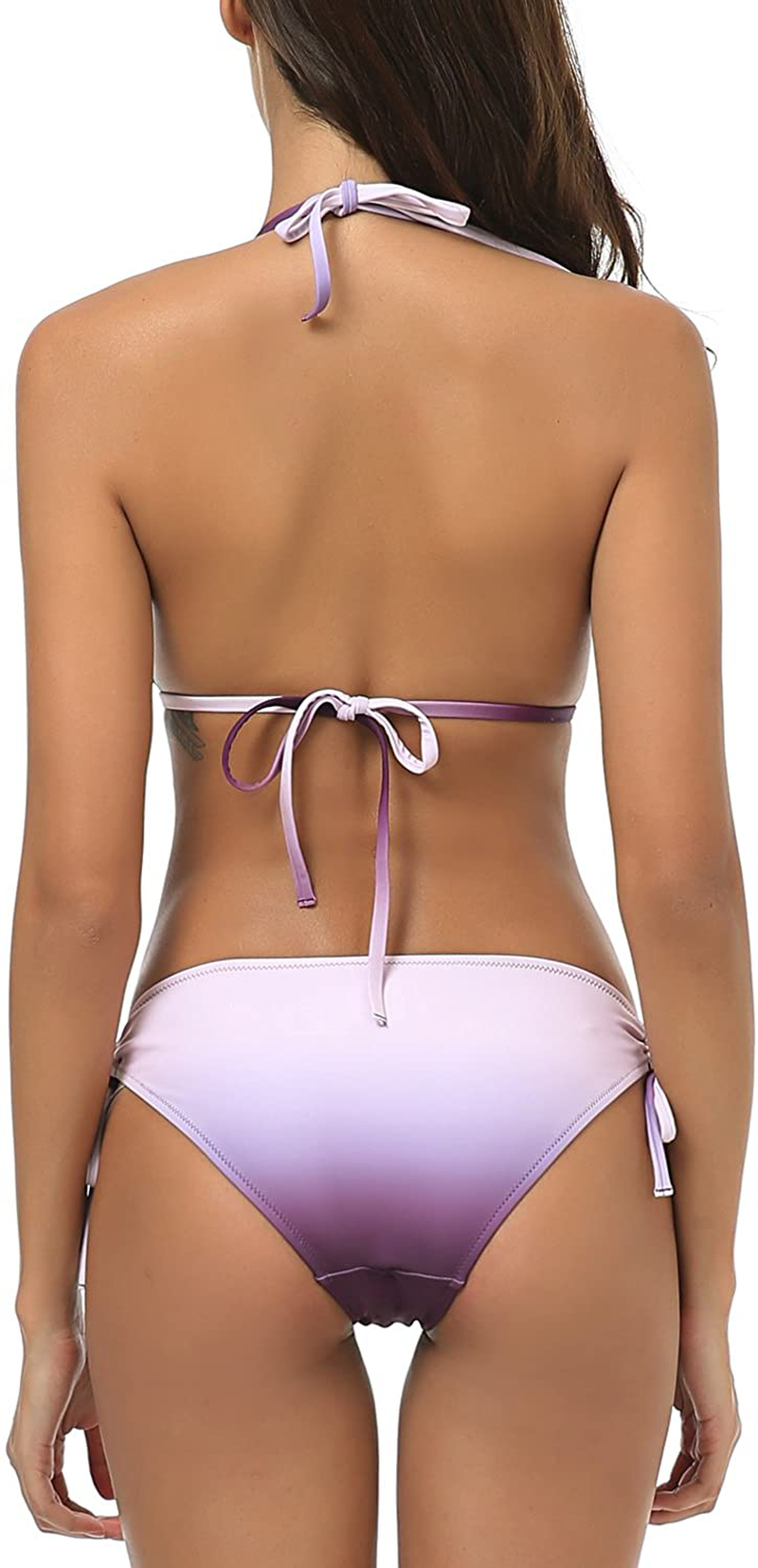 Wetopkim Womens Gradient Color Bikini Swimwear Back tie Strappless Bikini Beachwear Apparel & Accessories > Clothing > Swimwear Wetopkim