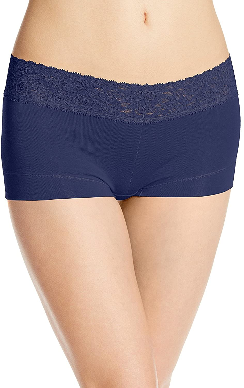 Maidenform Women'S Dream Cotton with Lace Boyshort Apparel & Accessories > Clothing > Underwear & Socks > Underwear Maidenform Navy 9