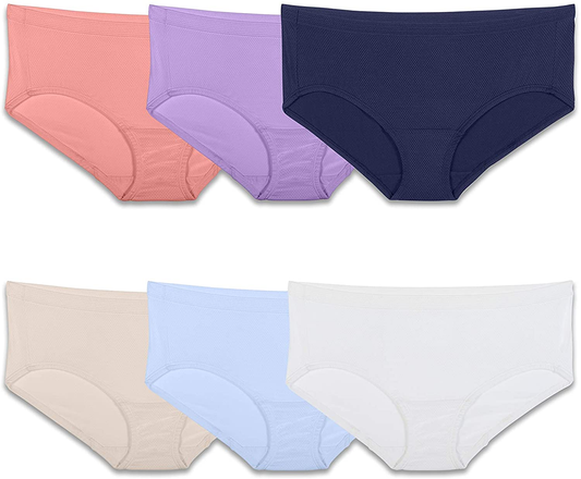 Fruit of the Loom Women'S Breathable Underwear (Regular & plus Size) Apparel & Accessories > Clothing > Underwear & Socks > Underwear Fruit of the Loom Plus Size Hipster - Micro Mesh - 6 Pack Assorted Colors Plus Size 10
