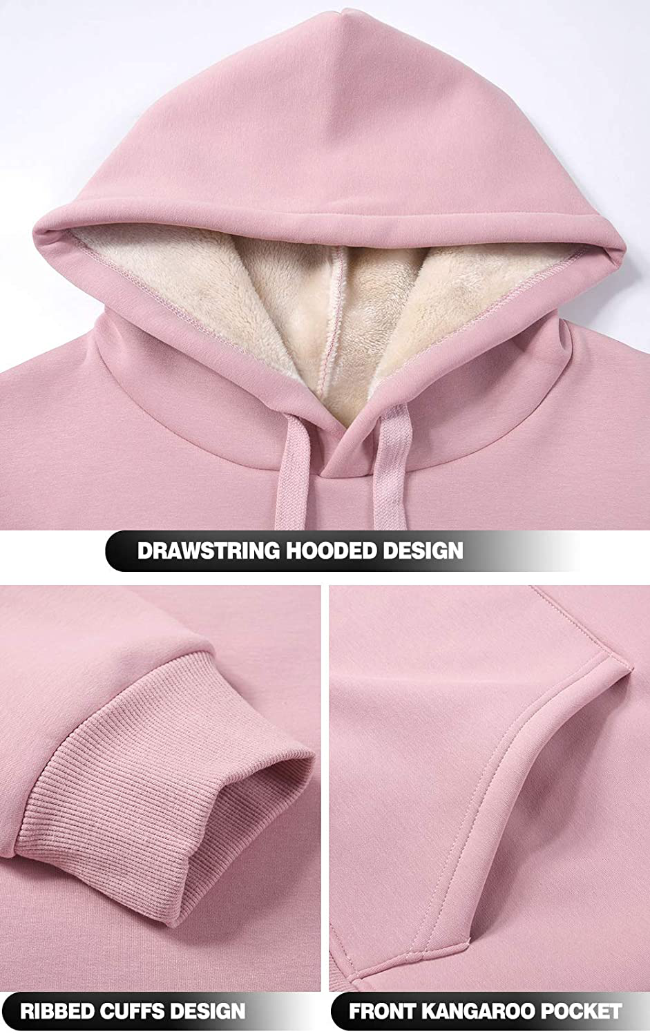 Theast Womens Winter Casual Warm Fleece Sherpa Lined Pullover Hooded Sweatshirt, Hoodies Sweatshirt for Women Apparel & Accessories > Clothing > Activewear Kylie Max