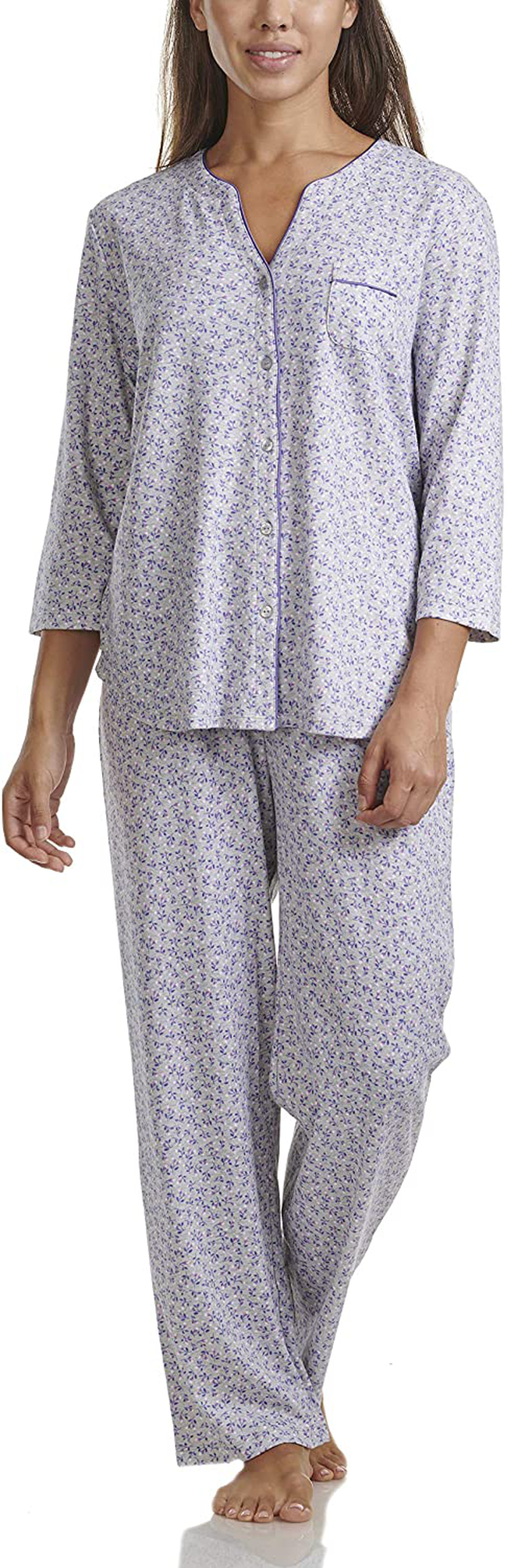 Karen Neuburger Women's Pajamas 3/4 Cardigan Long Sleeve Pj Set Apparel & Accessories > Clothing > Sleepwear & Loungewear > Pajamas Karen Neuburger