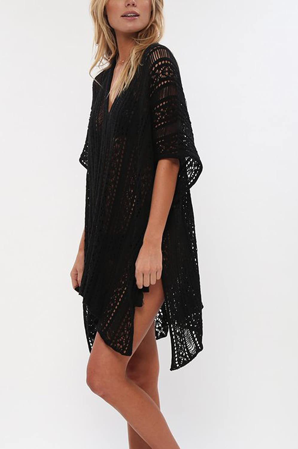 Wander Agio Beach Swimsuit for Women Sleeve Coverups Bikini Cover up Net Apparel & Accessories > Clothing > Swimwear Kylie Max