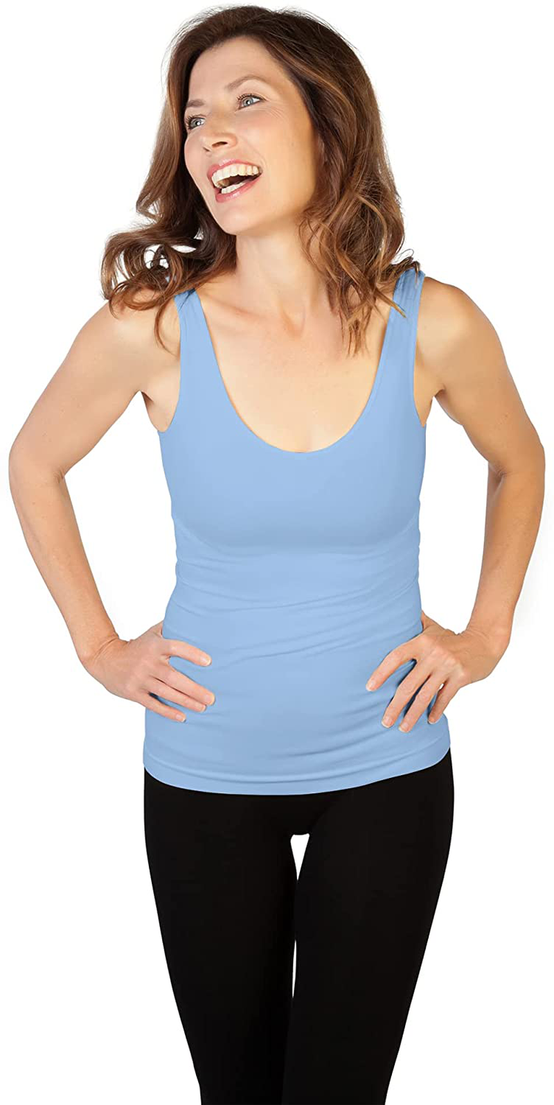 Skinny Tees Women'S Basic Wide Strap Cami Apparel & Accessories > Clothing > Activewear Kylie Max