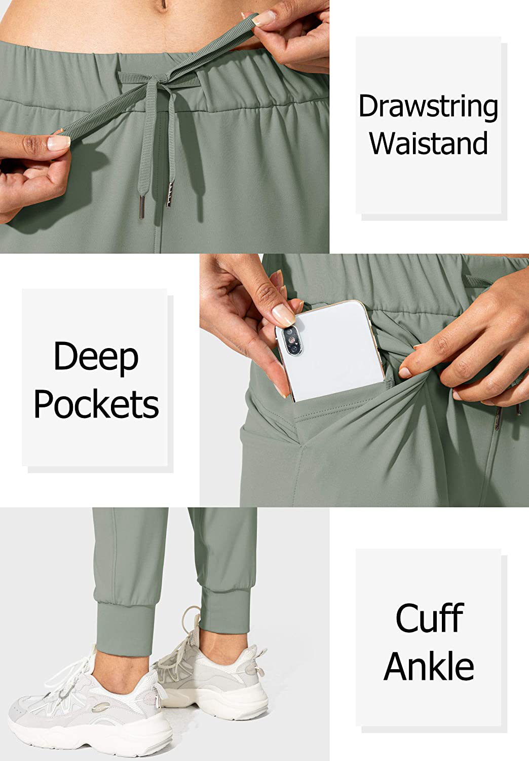SANTINY Women'S Joggers Pants with Pockets Drawstring Running Sweatpants for Women Lounge Workout Jogging Apparel & Accessories > Clothing > Activewear Kylie Max
