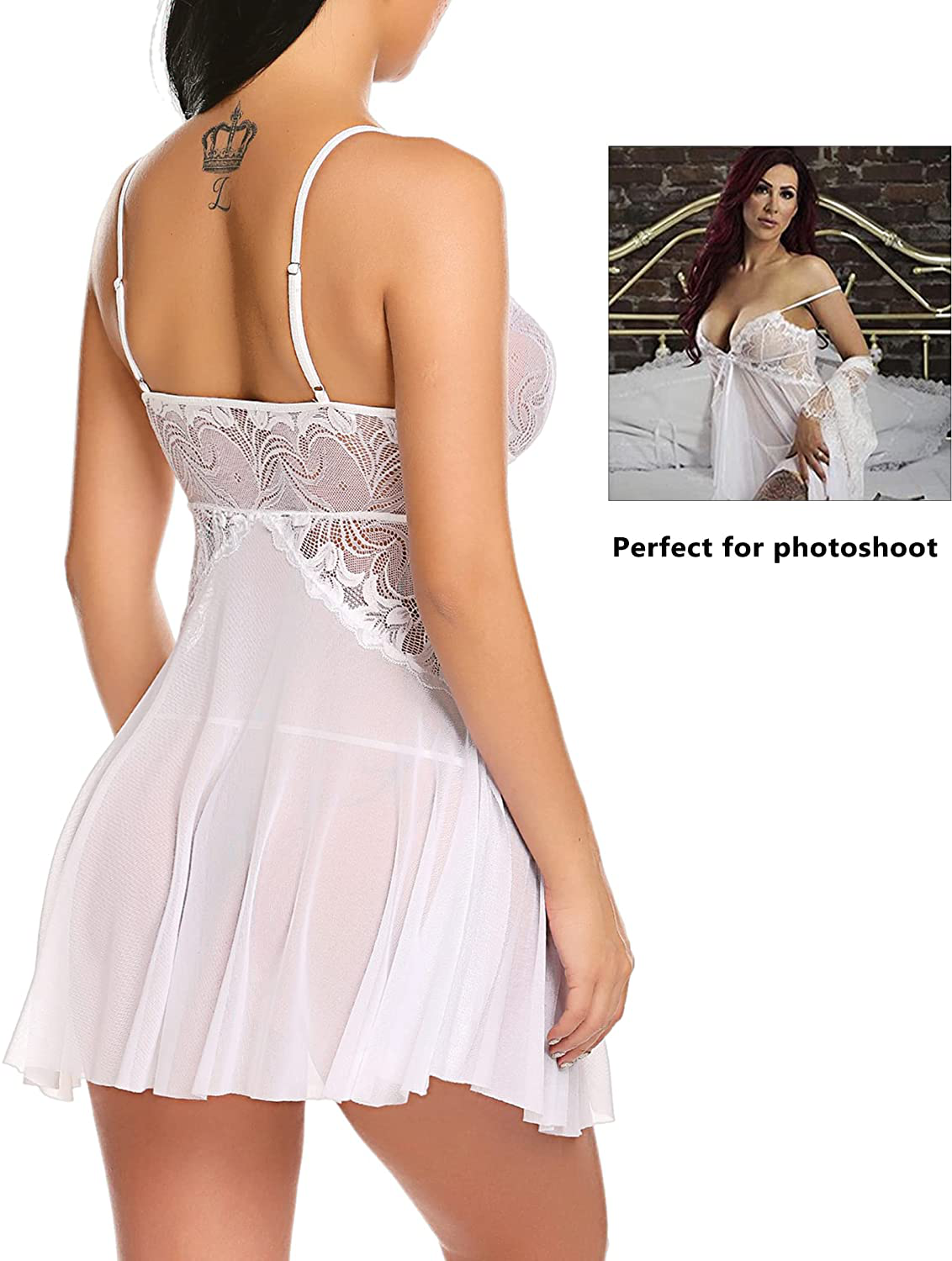 Avidlove Women Lace Lingerie Babydoll Sexy Chemise Exotic Nightgowns Bridal Nightdress Apparel & Accessories > Clothing > Underwear & Socks > Lingerie Kylie Max