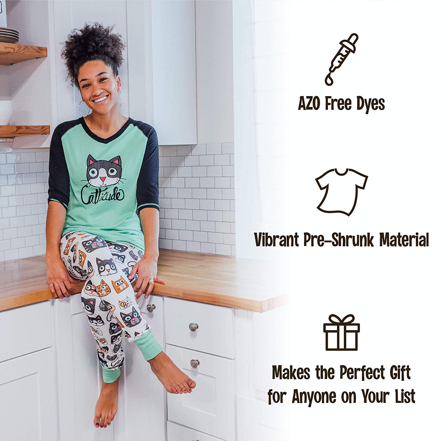 Lazy One Women'S Leggings and Tees, Pajama Separates, Cozy Loungewear for Women Apparel & Accessories > Clothing > Sleepwear & Loungewear > Pajamas Kylie Max